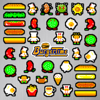 Image 1 of BurgerTime Arcade Magnet Set (38 Pieces)