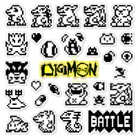 Image 1 of Digimon Original Virtual Pet 1997 Version 1 Sticker Set (29 Pieces)