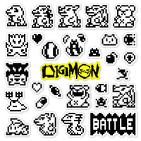 Image 1 of Digimon Original Virtual Pet 1997 Version 1 Sticker Set (29 Pieces)