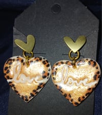 Cheetah print heart earrings
