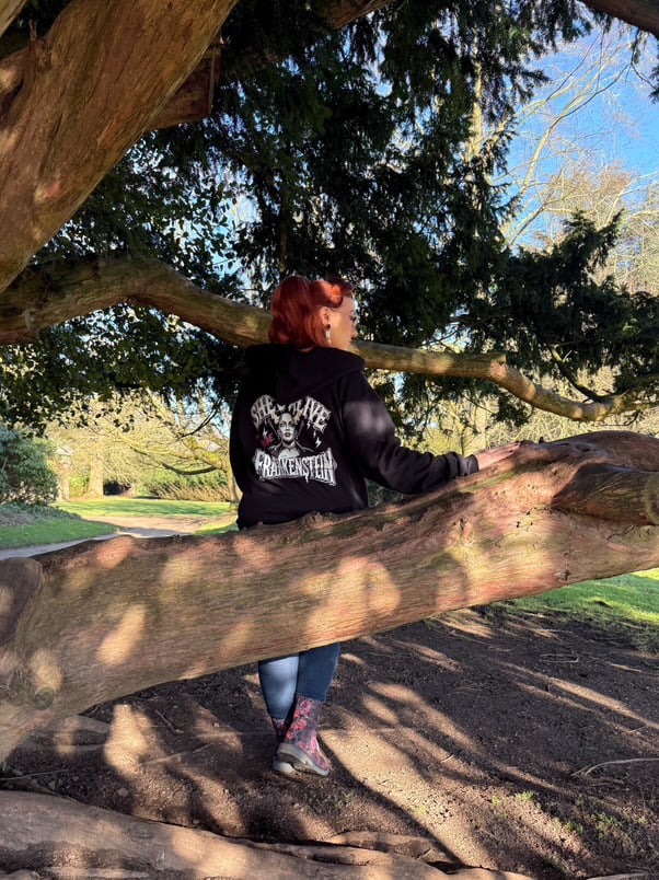 Rockabilly Bride over hoodie