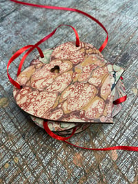 Image 2 of Hand Marbled Wooden HEART Garland - No.2