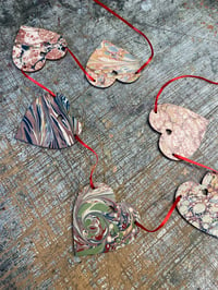 Image 3 of Hand Marbled Wooden HEART Garland - No.2