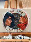 "oil and water" original painting and prints