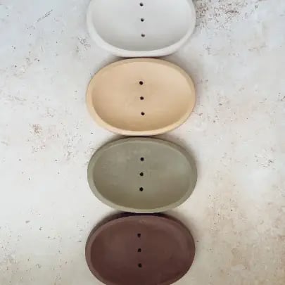 Image of Concrete oval soap dish