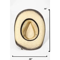 Image 2 of Straw Braid Bead Strap Cowboy Hat
