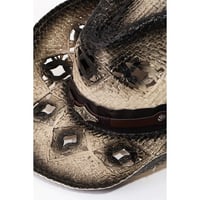Image 2 of Straw Weave Leather Strap Cowboy Hat