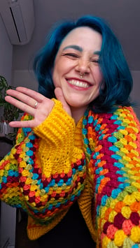 Image 3 of Rainbow Bright Cozy Cardigan - one size