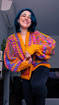 Image 1 of Psychedelic Pop Cozy Cardigan - one size