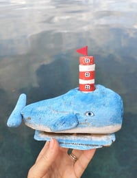Image 1 of Whale + lighthouse = Whale Beacon Driftwood 18 cm