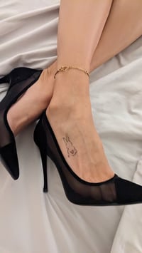 Image 3 of Gold Spade Snake Chain Anklet