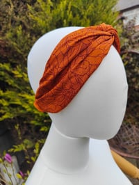 Image 2 of Boho turban Head Band- sari fabric copper orange