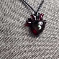 Image 1 of MINIATURE "LOVE YOU TO THE MOON AND BACK" ANATOMICAL HEART PENDANT 12