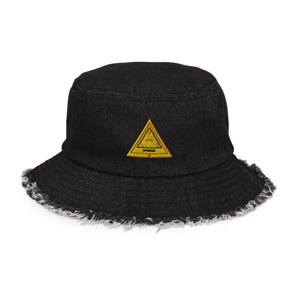 Image of Distressed Pure X Denim bucket hat