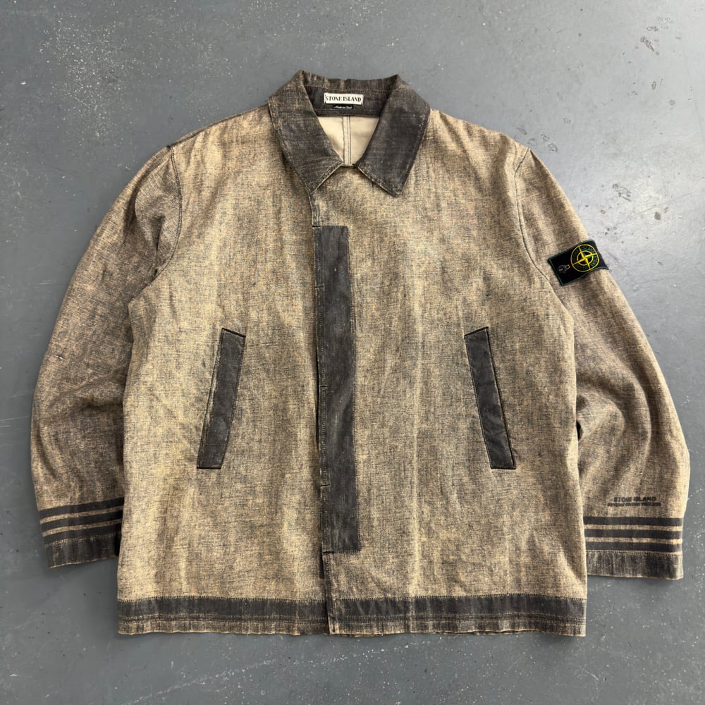 Image of SS 1998 Stone Island Lino Flax Reverse Colour Process Jacket, size XL