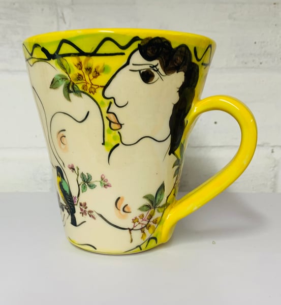 Image of Lemon yellow tall mug