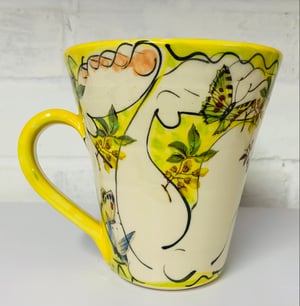 Image of Lemon yellow tall mug