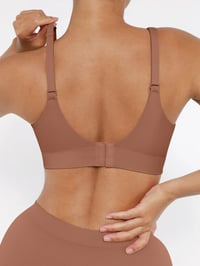 Image 2 of Full Coverage Push up Wireless Convertible Seamless Support Bra - Brown