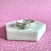 Image 1 of Pearl Stacking Rings 