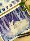  Winter bunnies | Watercolor art print
