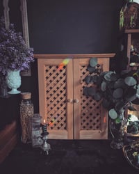 Image 1 of Lattice wood cabinet 