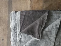Image 1 of soft LINEN-WOOL fabric, double sided (in greyish brown or antracite melange) // 180 g, 140 cm wide