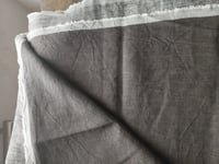 Image 3 of soft LINEN-WOOL fabric, double sided (in greyish brown or antracite melange) // 180 g, 140 cm wide