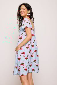 Image 2 of vestido corto flamencos celeste