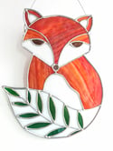 Stained Glass Botanical Fox