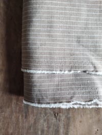 Image 2 of medium weight LINEN-SILK fabric, striped in caffee latte // 180 g, 140 cm wide