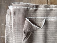 Image 5 of medium weight LINEN-SILK fabric, striped in caffee latte // 180 g, 140 cm wide