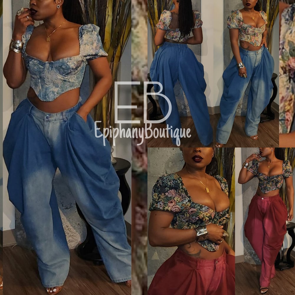 Image of The Billow Pant & The Khori Floral Corset Top: **SEPERATES** 