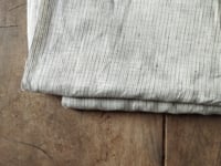Image 2 of medium weight LINEN fabric in creme, grey and green // 120 g, 140 cm wide