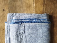 Image 4 of medium weight LINEN fabric in cobalt blue, melange // 120 g, 140 cm wide
