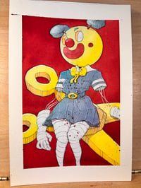 Image 2 of "Killer Clown 1" 6x9 original painting