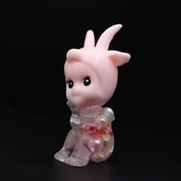 Image 2 of Kilos Kewties Pink Glow in the Dark Sitting Goat Double Cast Resin Figure - Vday Series