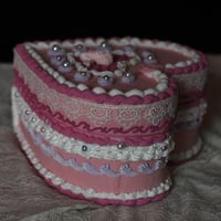 Image 10 of Vintage Fake Cake Storage Box 8 inch with 4 inch depth - Valentines Day Collection
