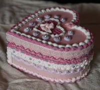 Image 9 of Vintage Fake Cake Storage Box 8 inch with 4 inch depth - Valentines Day Collection