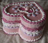 Image 6 of Vintage Fake Cake Storage Box 8 inch with 4 inch depth - Valentines Day Collection
