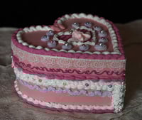 Image 7 of Vintage Fake Cake Storage Box 8 inch with 4 inch depth - Valentines Day Collection