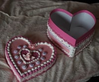 Image 2 of Vintage Fake Cake Storage Box 8 inch with 4 inch depth - Valentines Day Collection