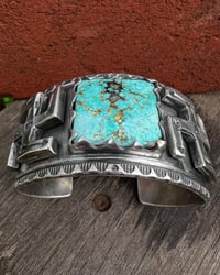 Image 2 of WL&A Handmade Ingot Whirling Log Blue Patagonia Cuff - Wrist Size 7.5 to 8in - Weight 180 Grams