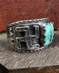 Image 4 of WL&A Handmade Ingot Whirling Log Blue Patagonia Cuff - Wrist Size 7.5 to 8in - Weight 180 Grams