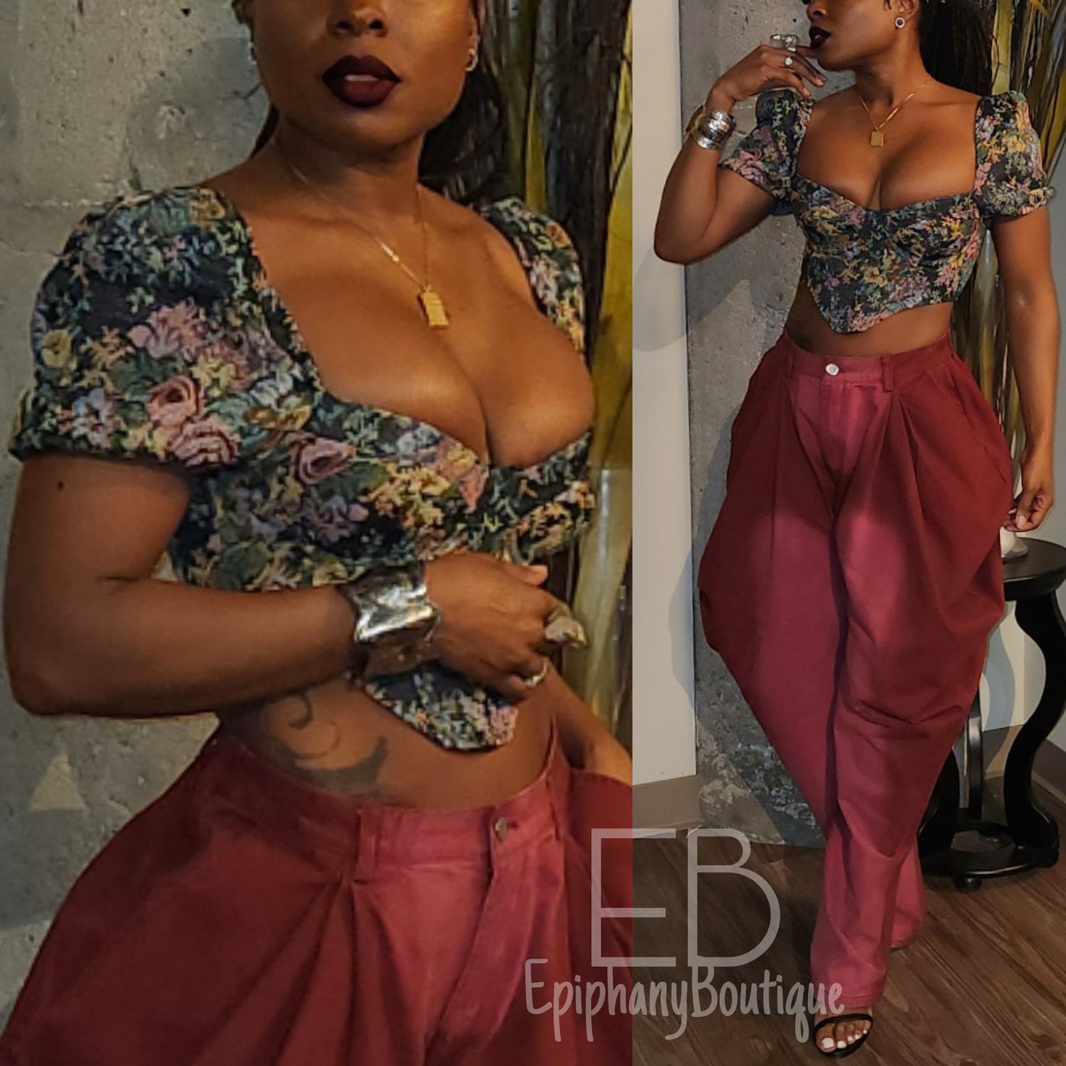 Image of The Billow Pant & The Khori Floral Corset Top: **SEPERATES** 