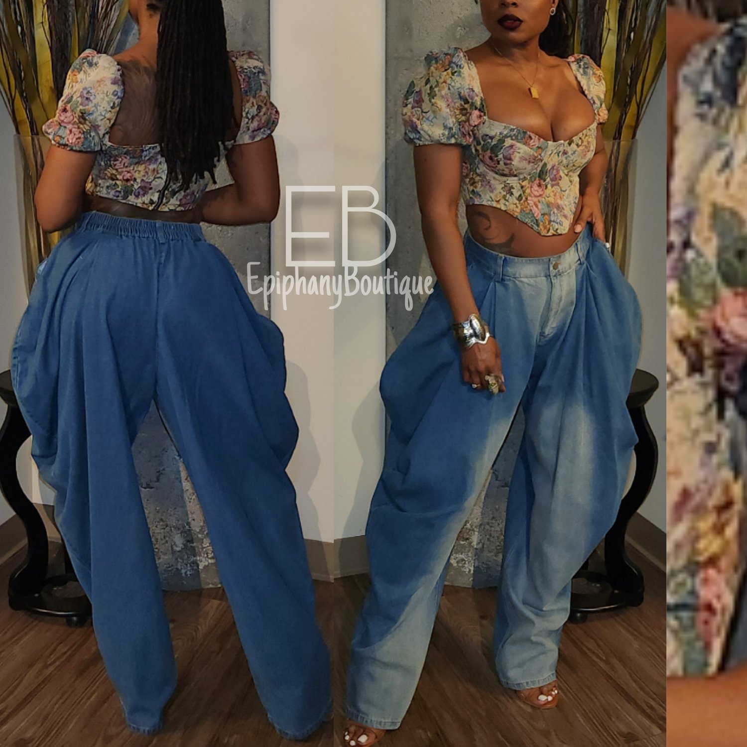 Image of The Billow Pant & The Khori Floral Corset Top: **SEPERATES** 