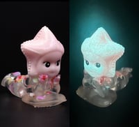 Image 1 of Kilos Kewties Glow in the Dark Pink Laying Starfish Double Cast Resin Figure - Vday Series