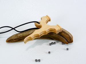Image of Wooden Slingshot, Twister Frame, Birchwood Sling Shot, Wood Catapult, Right or Left Hand