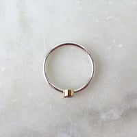 Image 3 of Double Band Ring in Mixed Metals