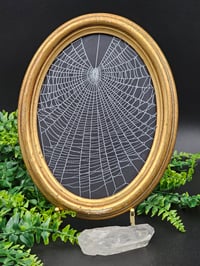 Image 1 of Large Stunning Italian vintage oval gilt frame with preserved web