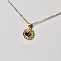 Image 3 of Gold Wreath Charm, Rhodolite Garnet